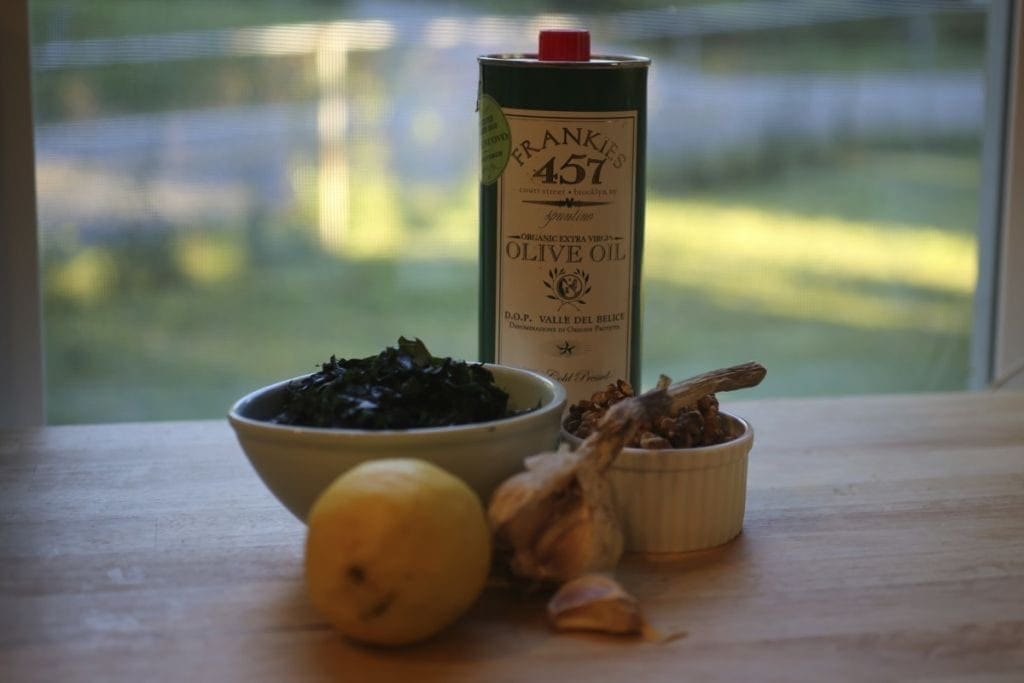 Ingredients for Kale and Walnut Pesto