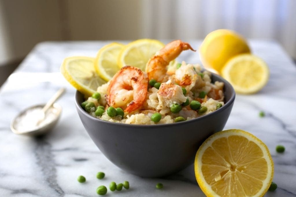 Shrimp and Lobster Risotto with Peas