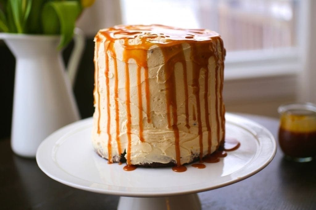 Three Layer Chocolate Cake with Salted Caramel Buttercream