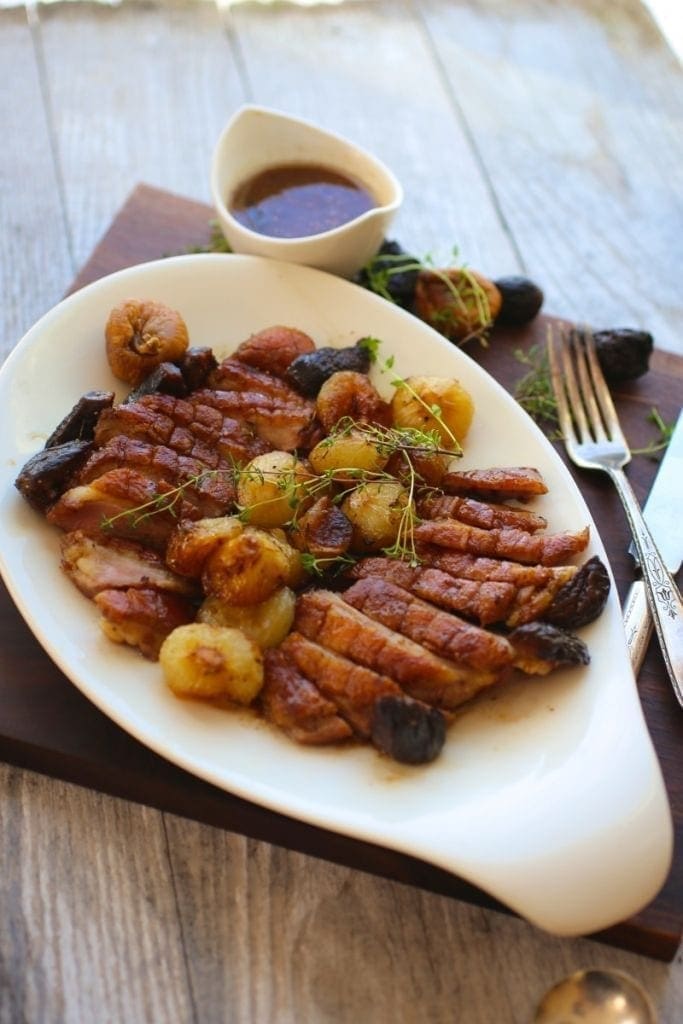 Crispy Duck Breasts with Sherry and Figs