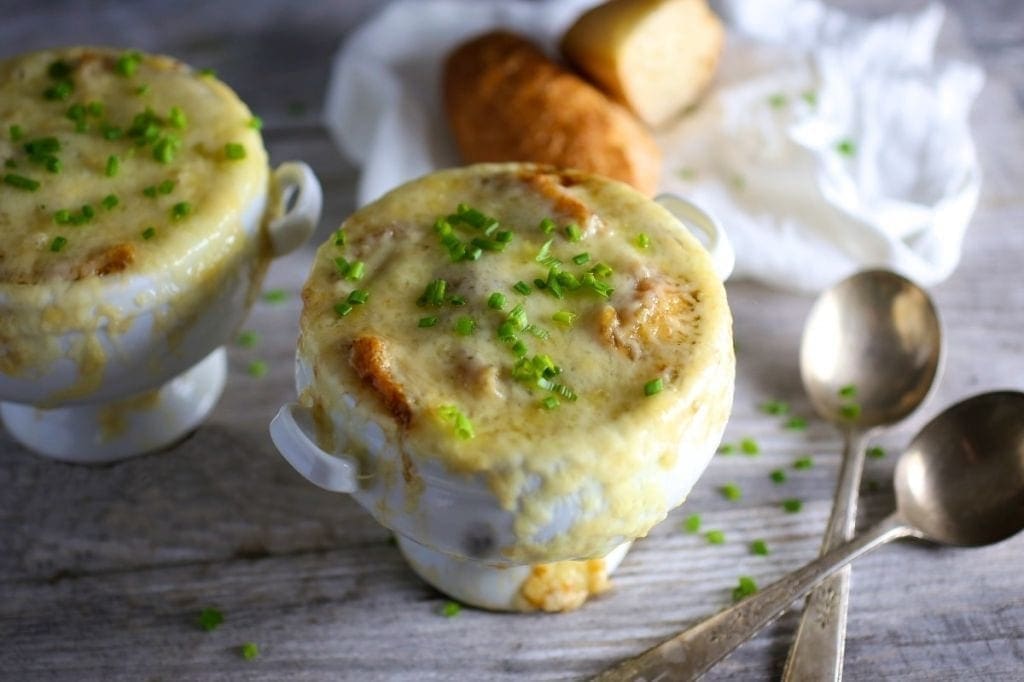 French Onion Soup with Garlic Butter Croutons