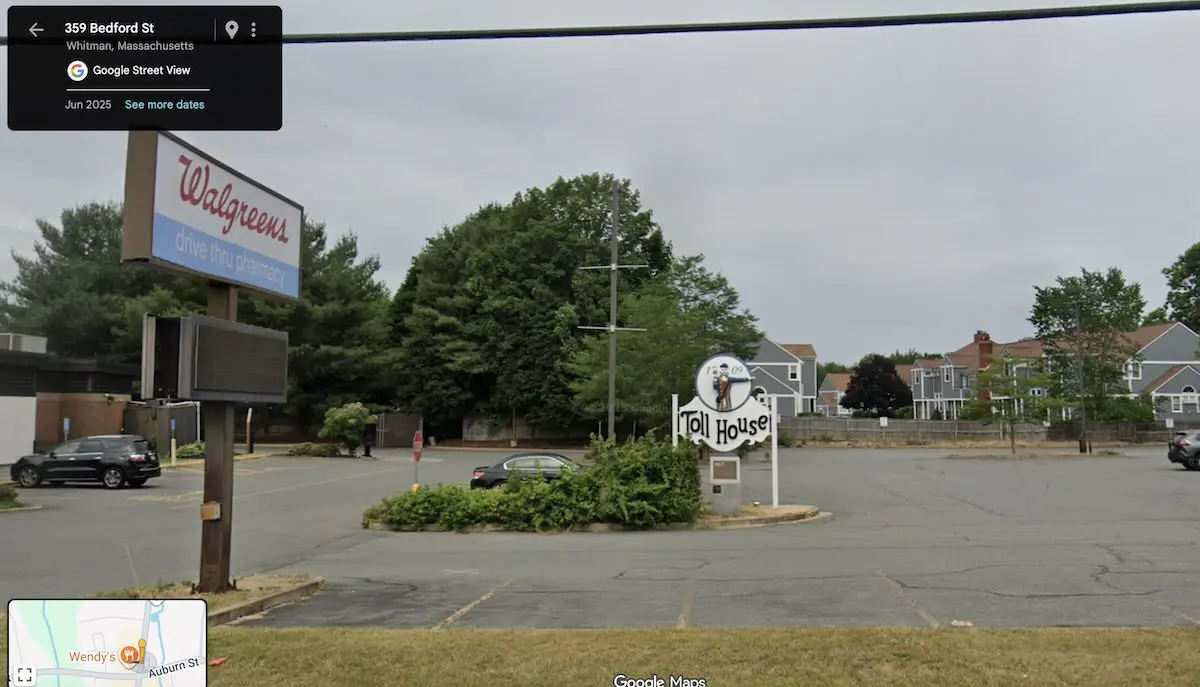 The Walgreens parking lot where the Toll House Inn used to be