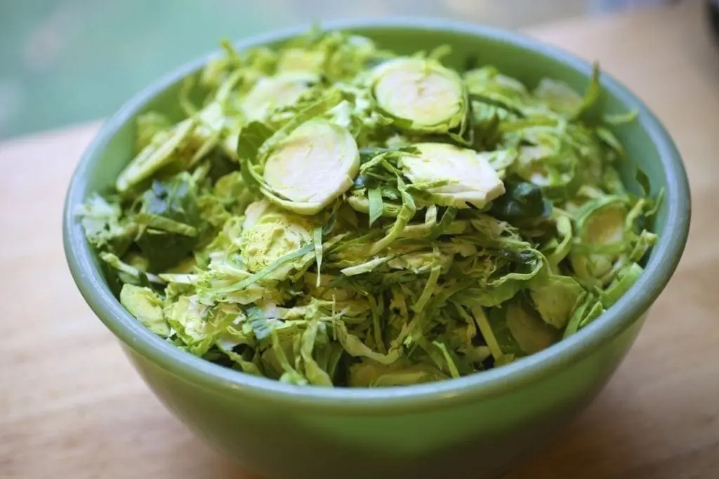 Shredded Brussels Sprouts with Bacon and Pecans