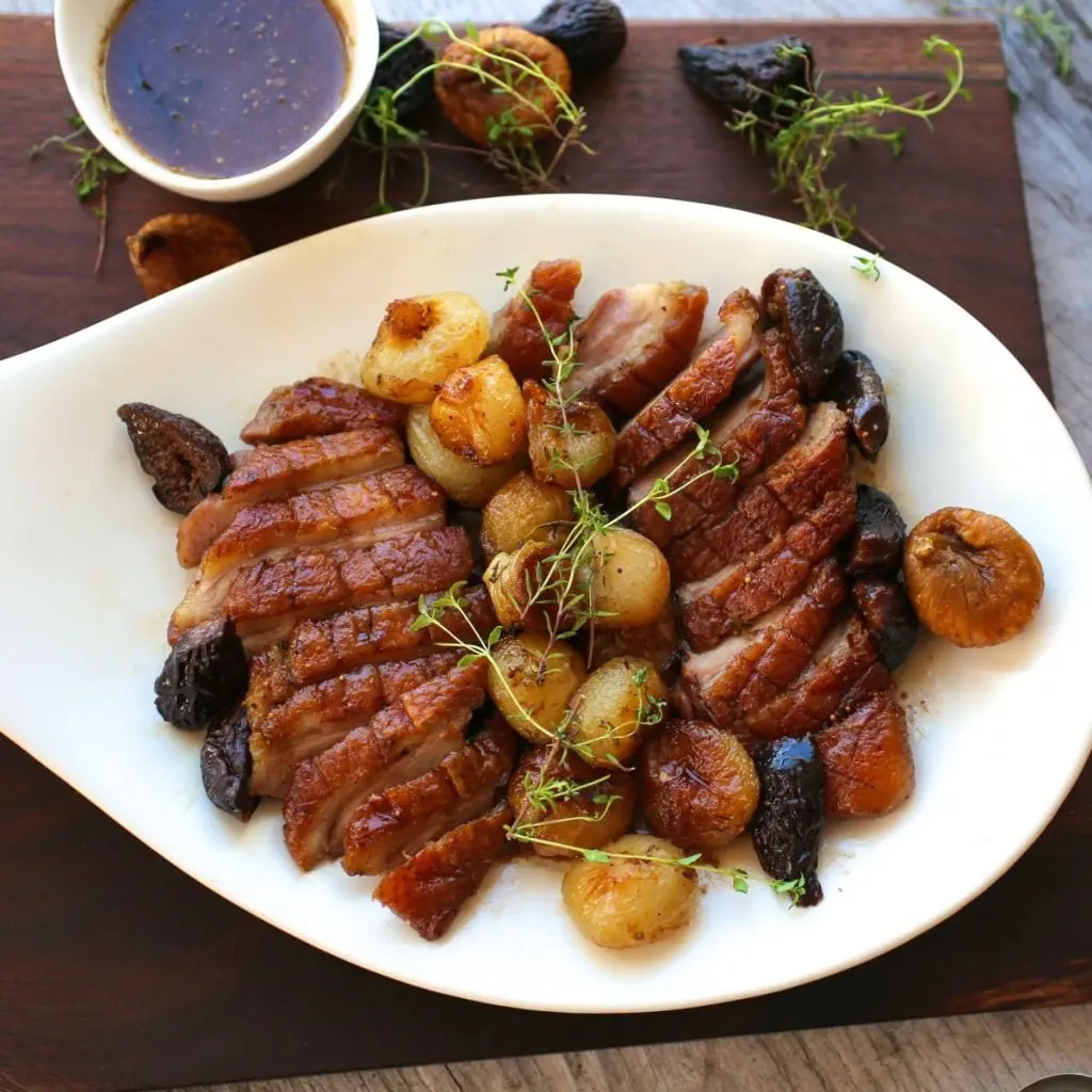 A platter of duck breasts