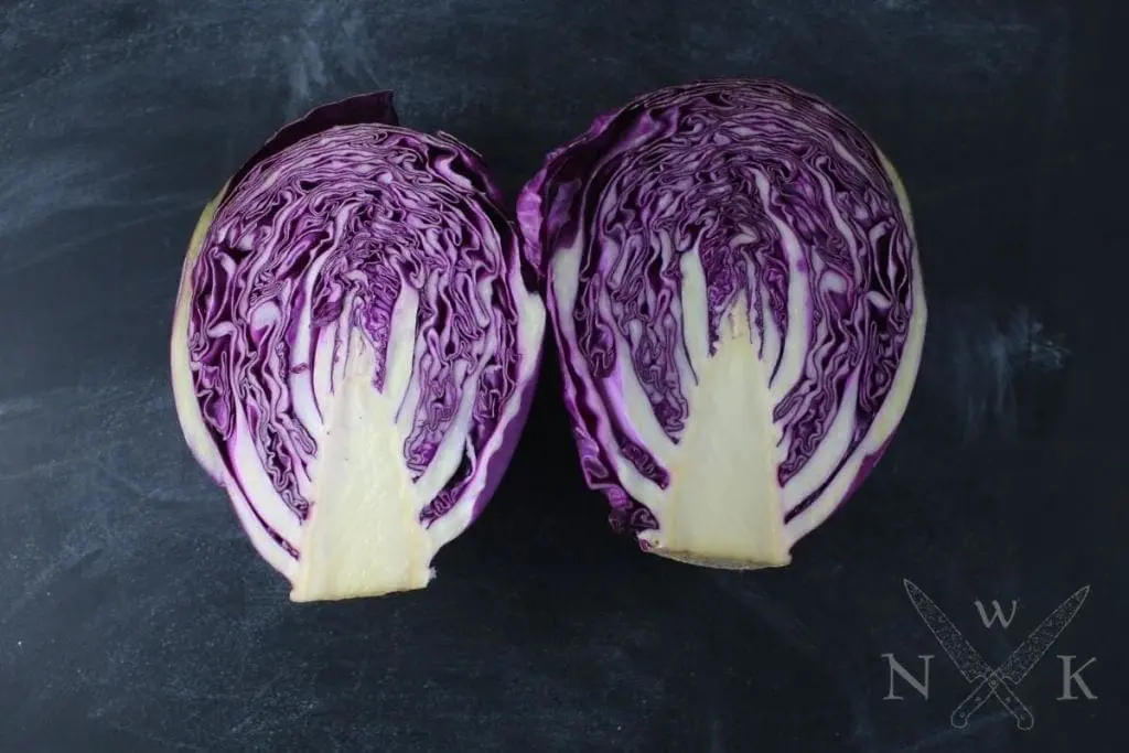 Red Cabbage Salad with Spicy Miso-Ginger Dressing