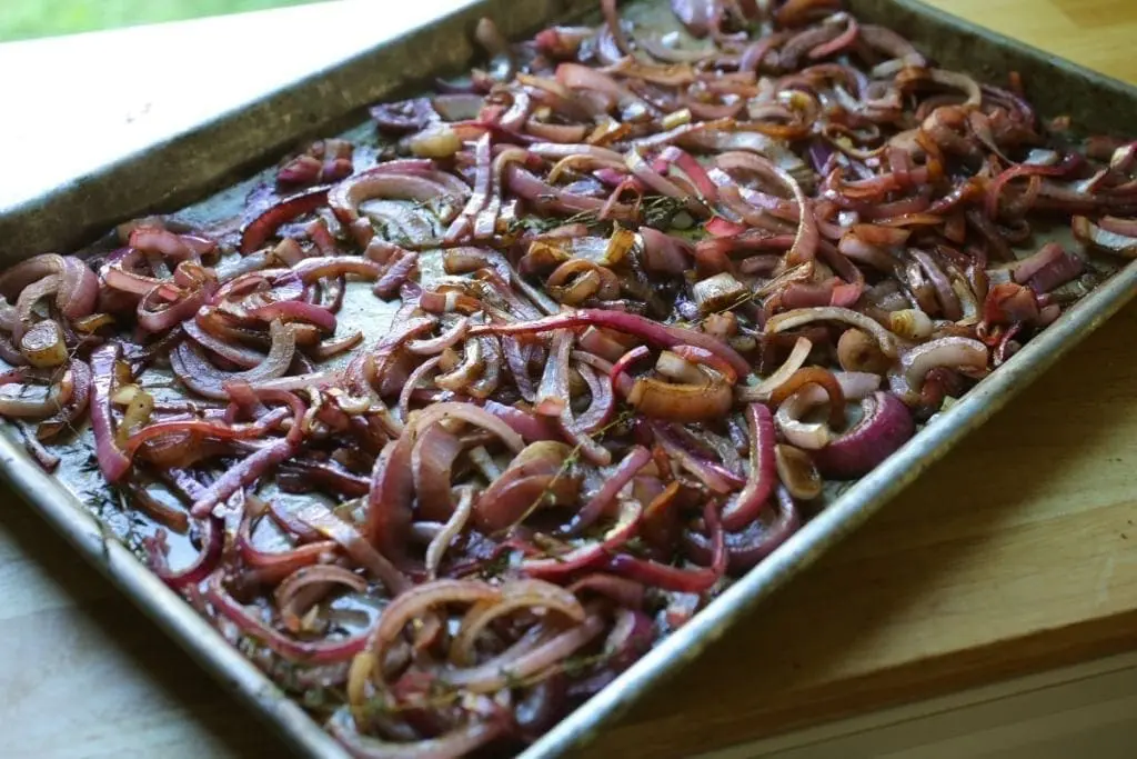 Balsamic Roasted Red Onions with Thyme