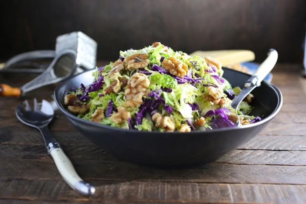 Shredded Brussels Sprouts with Bacon and Pecans