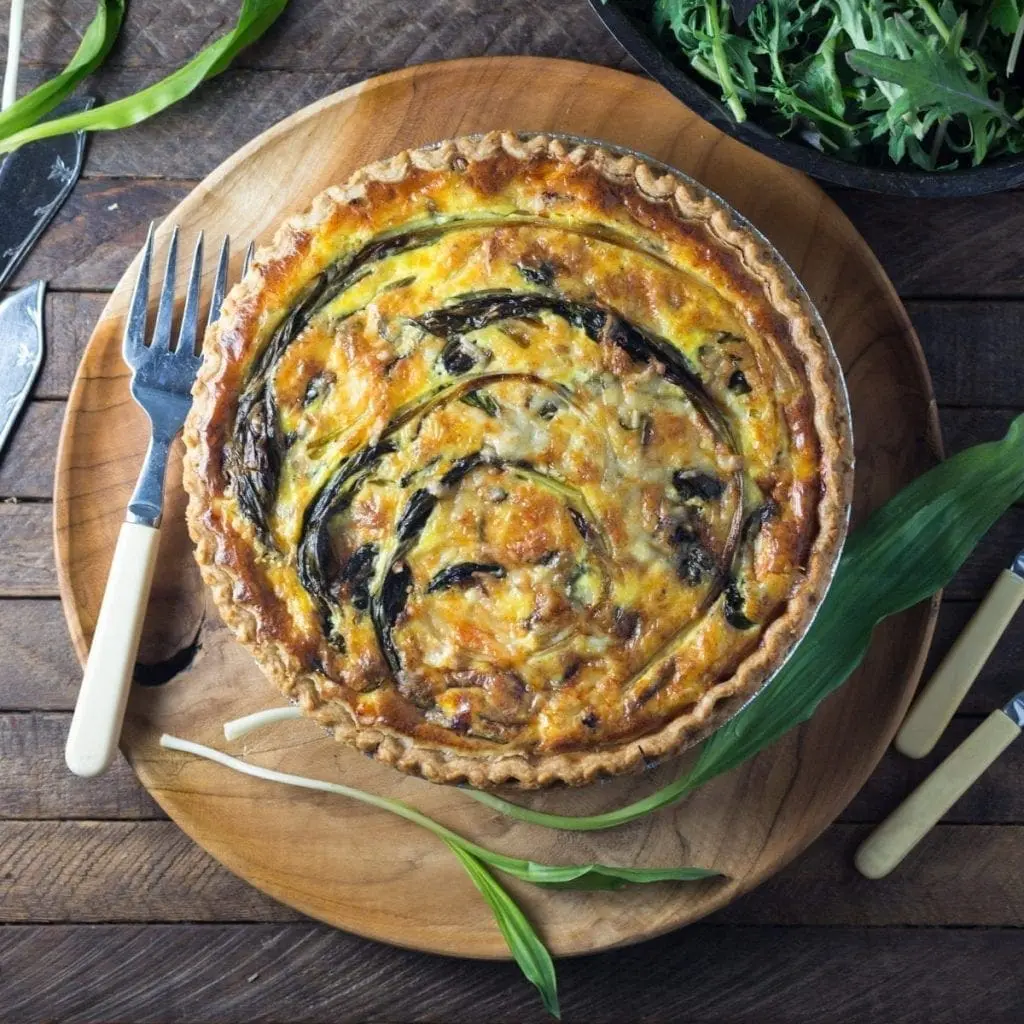 Quiche with Ramps, Bacon and Gruyere