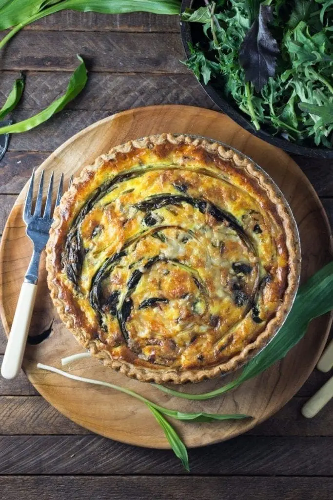 Quiche with Ramps, Bacon and Gruyere