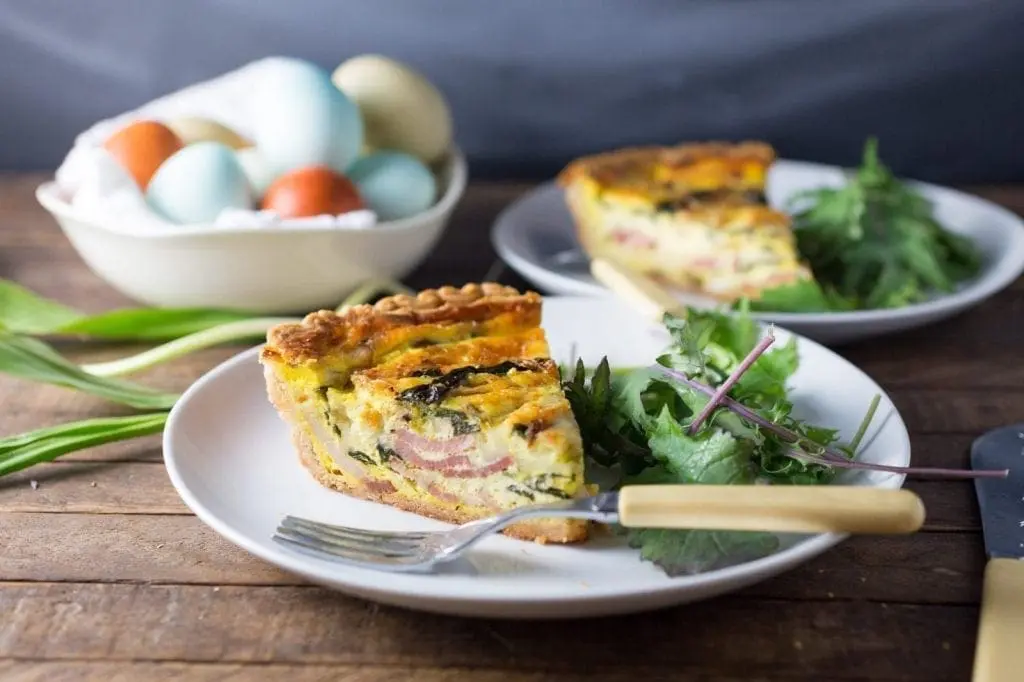 Quiche with Ramps, Bacon and Gruyere