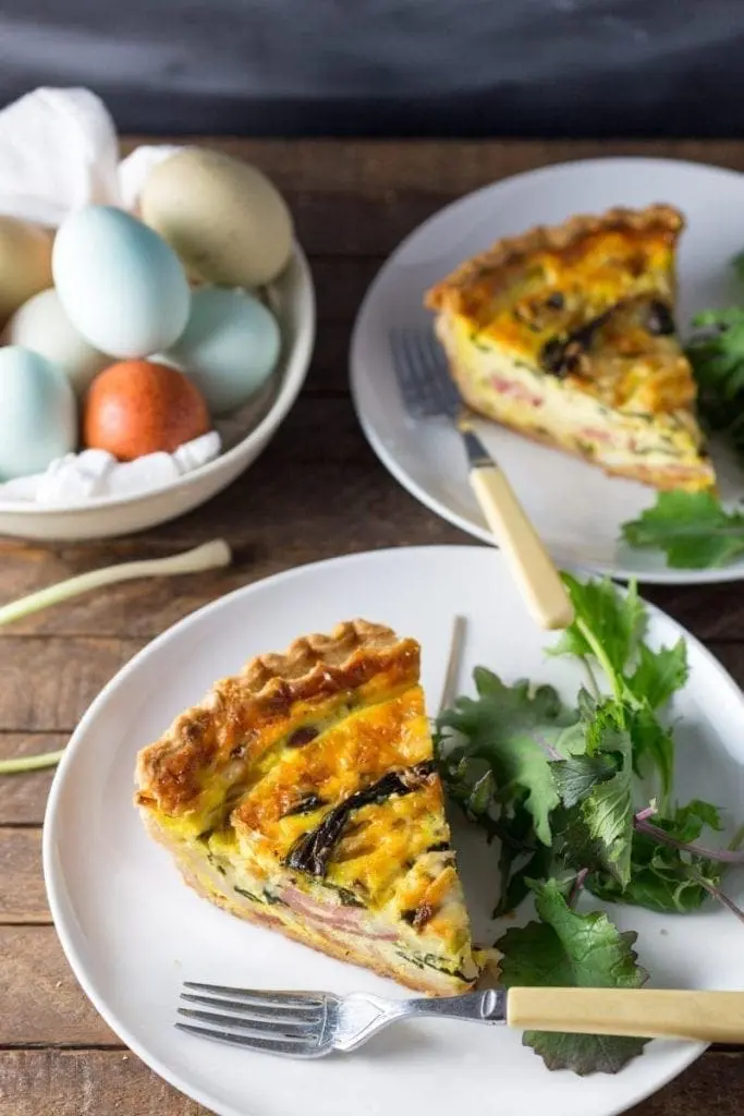 Quiche with Ramps, Bacon and Gruyere