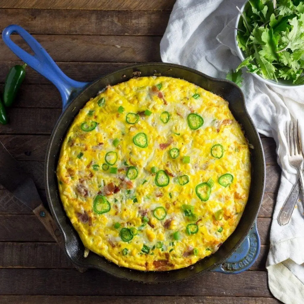 Frittata with Bacon, Corn and Gruyere