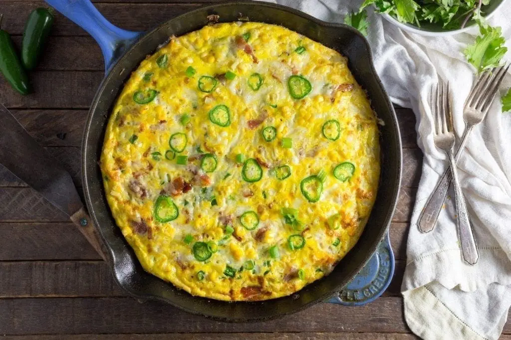 Frittata with Bacon, Corn and Gruyere