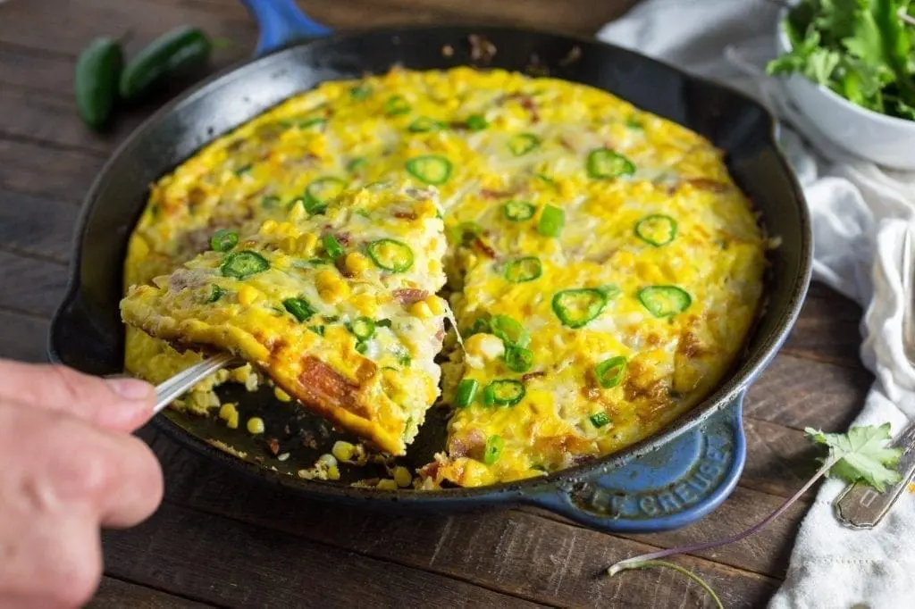 Frittata with Bacon, Corn and Gruyere