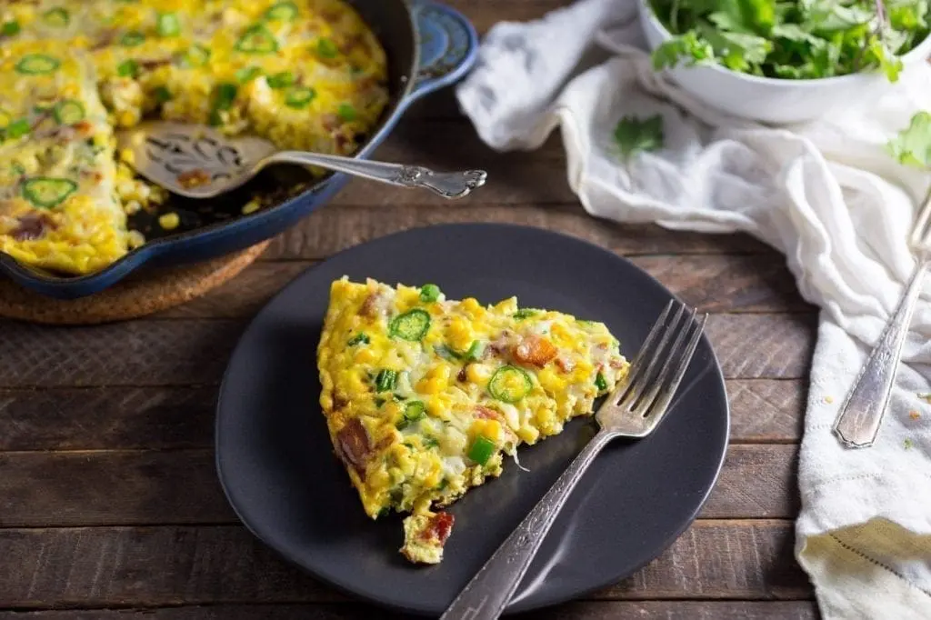 Frittata with Bacon, Corn and Gruyere