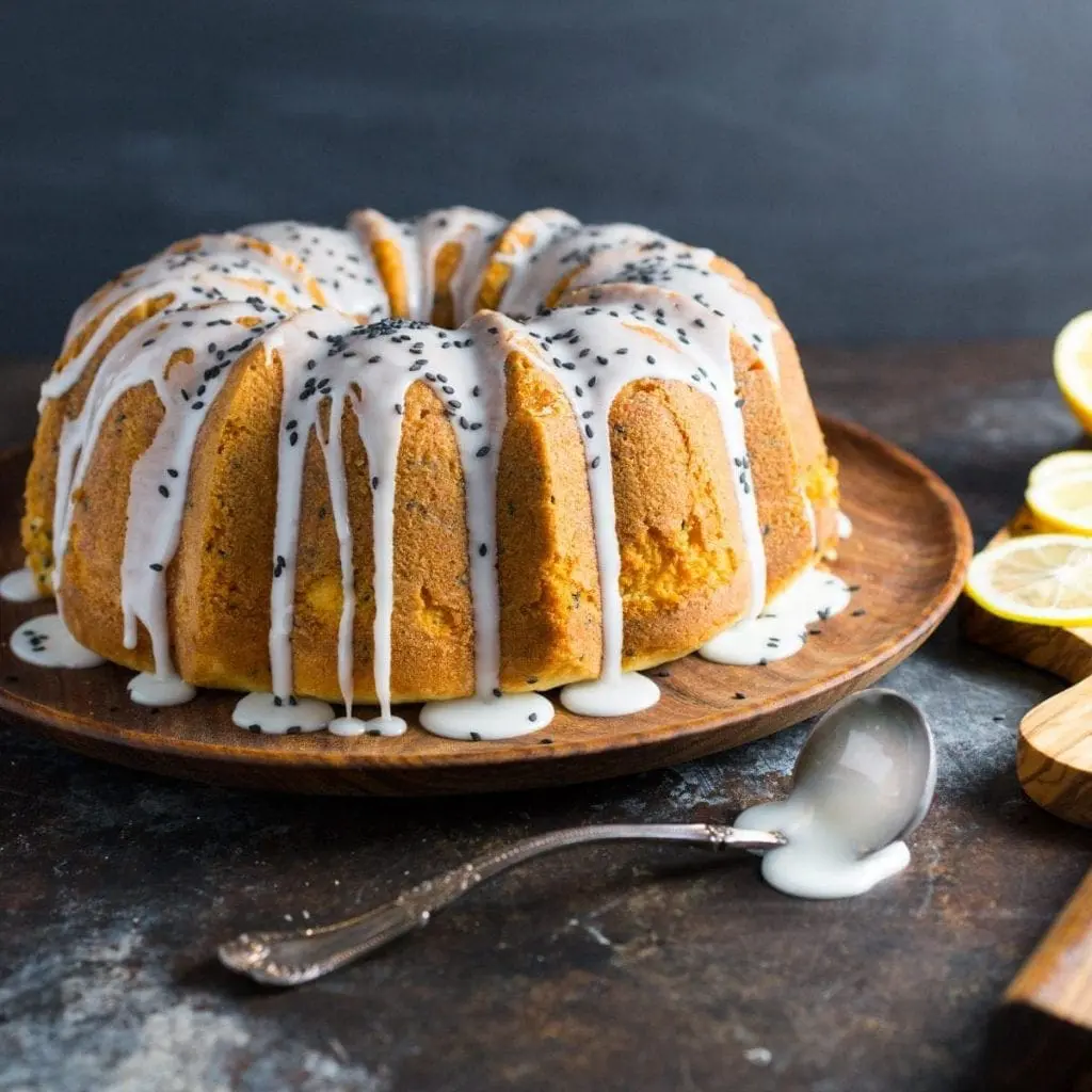 Lemon and Black Sesame Buttermilk Pound Cake