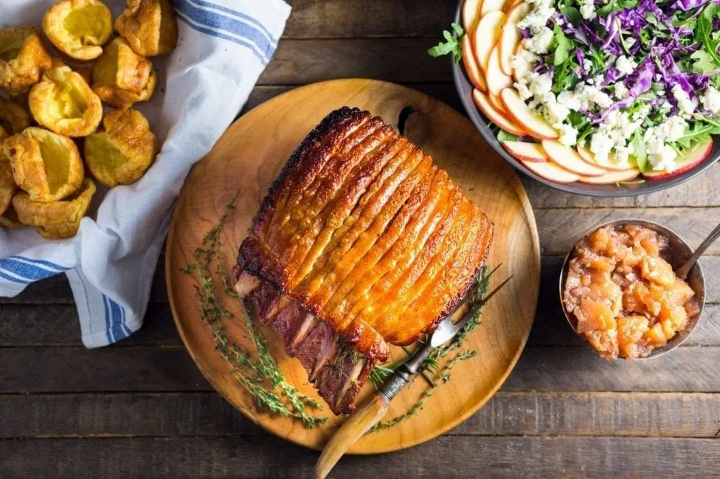 Garlic and Herb Roasted Pork Loin with Crackling