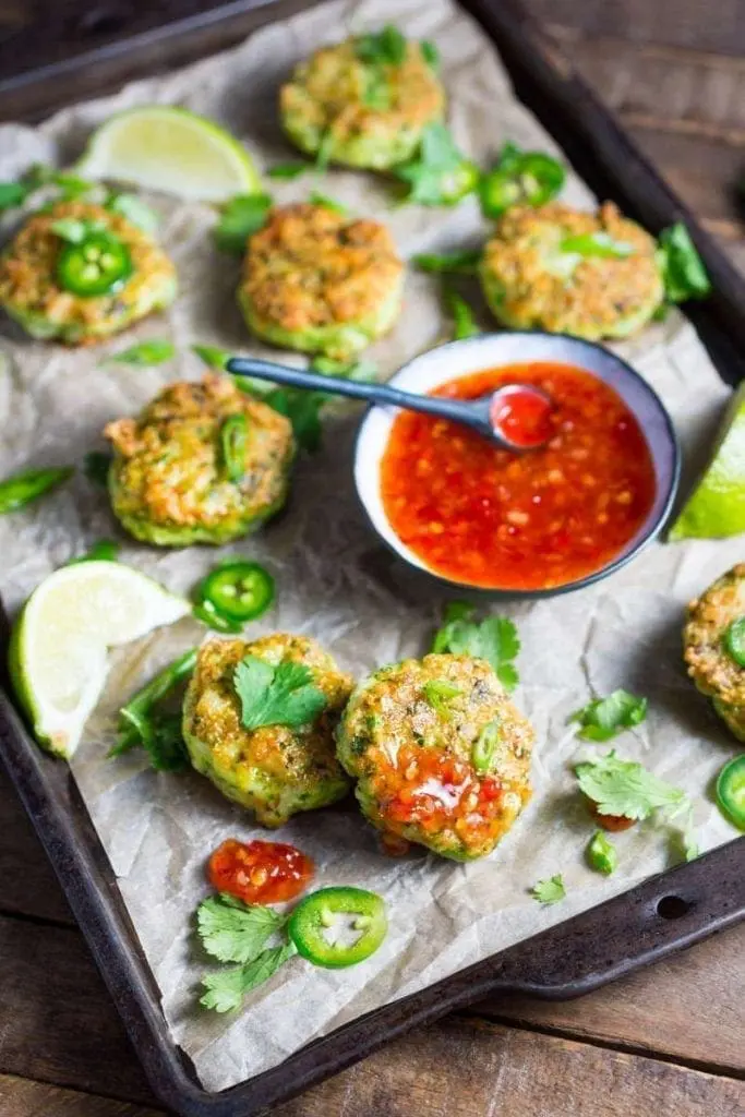 Mini Thai Shrimp Cakes with Sweet Chili Dipping Sauce