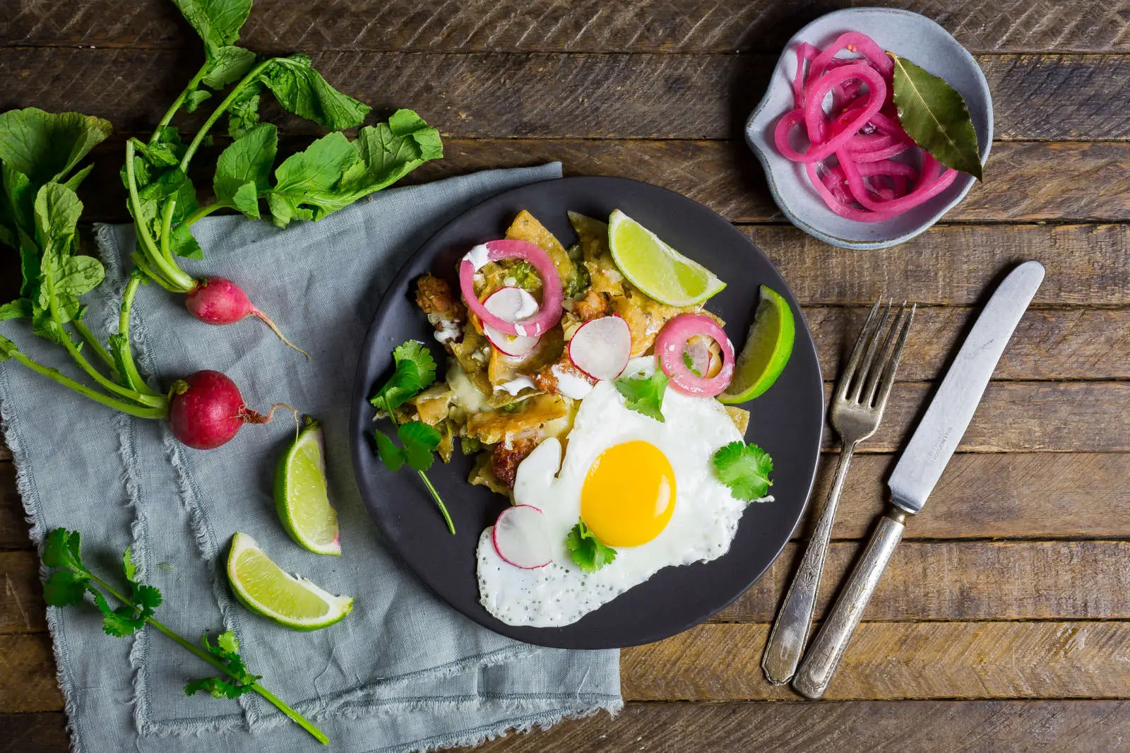 Chorizo and Egg Chilaquiles with Salsa Verde