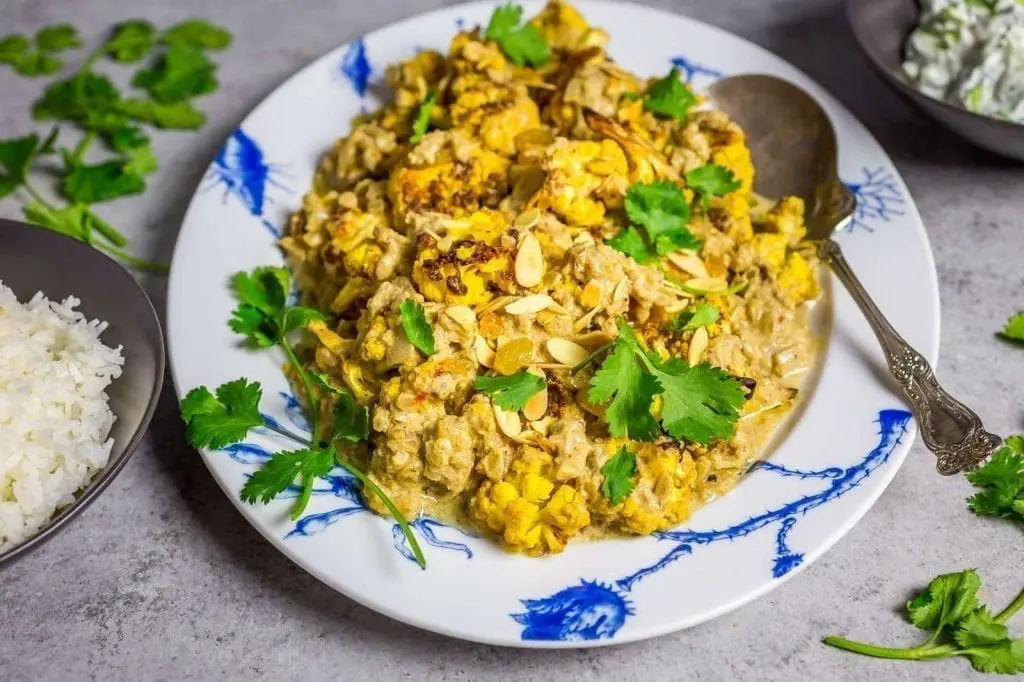 Mughlai Cauliflower (in a Creamy Almond Curry Sauce)