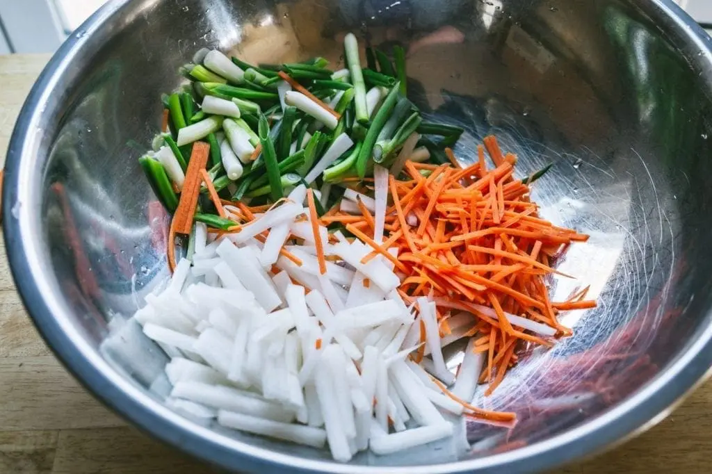 Matchsticked vegetables 