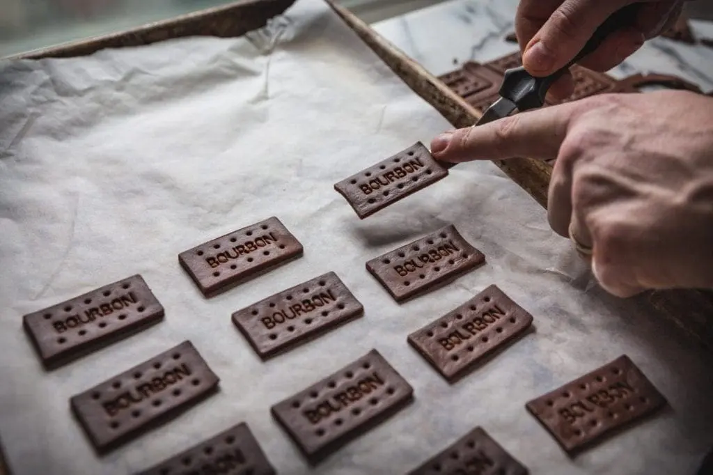 British Bourbon Chocolate Biscuits with Three Buttercream Fillings