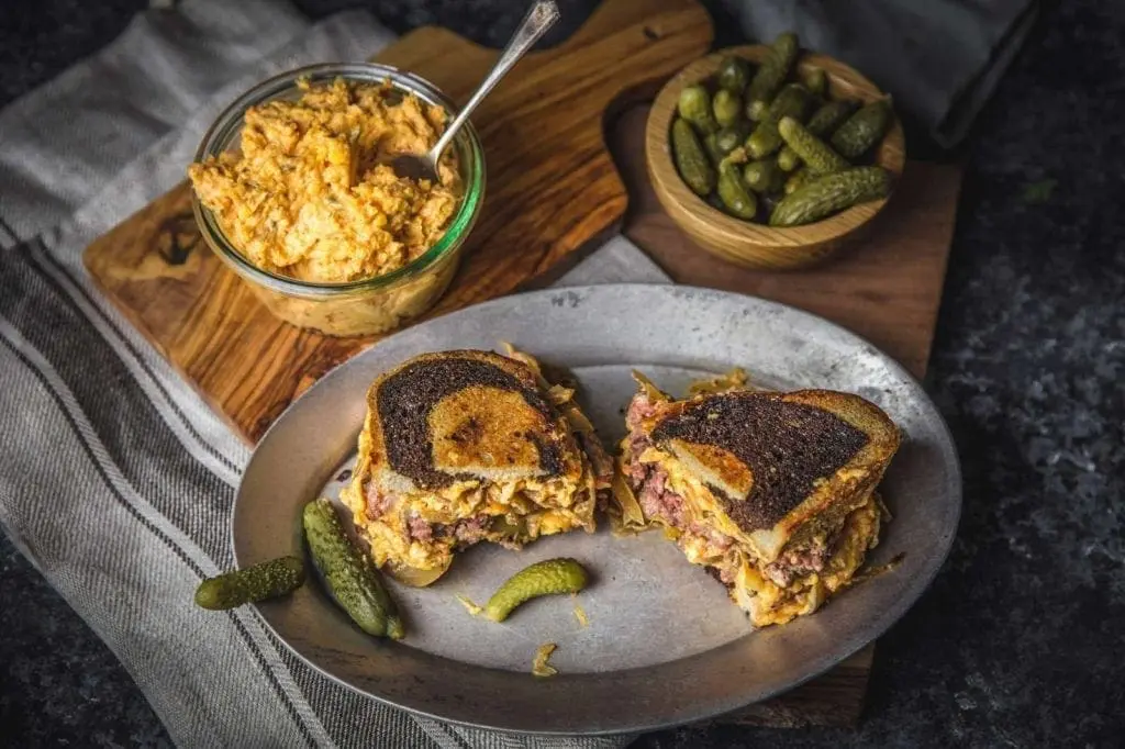 Kimchi Pimento Cheese Patty Melts