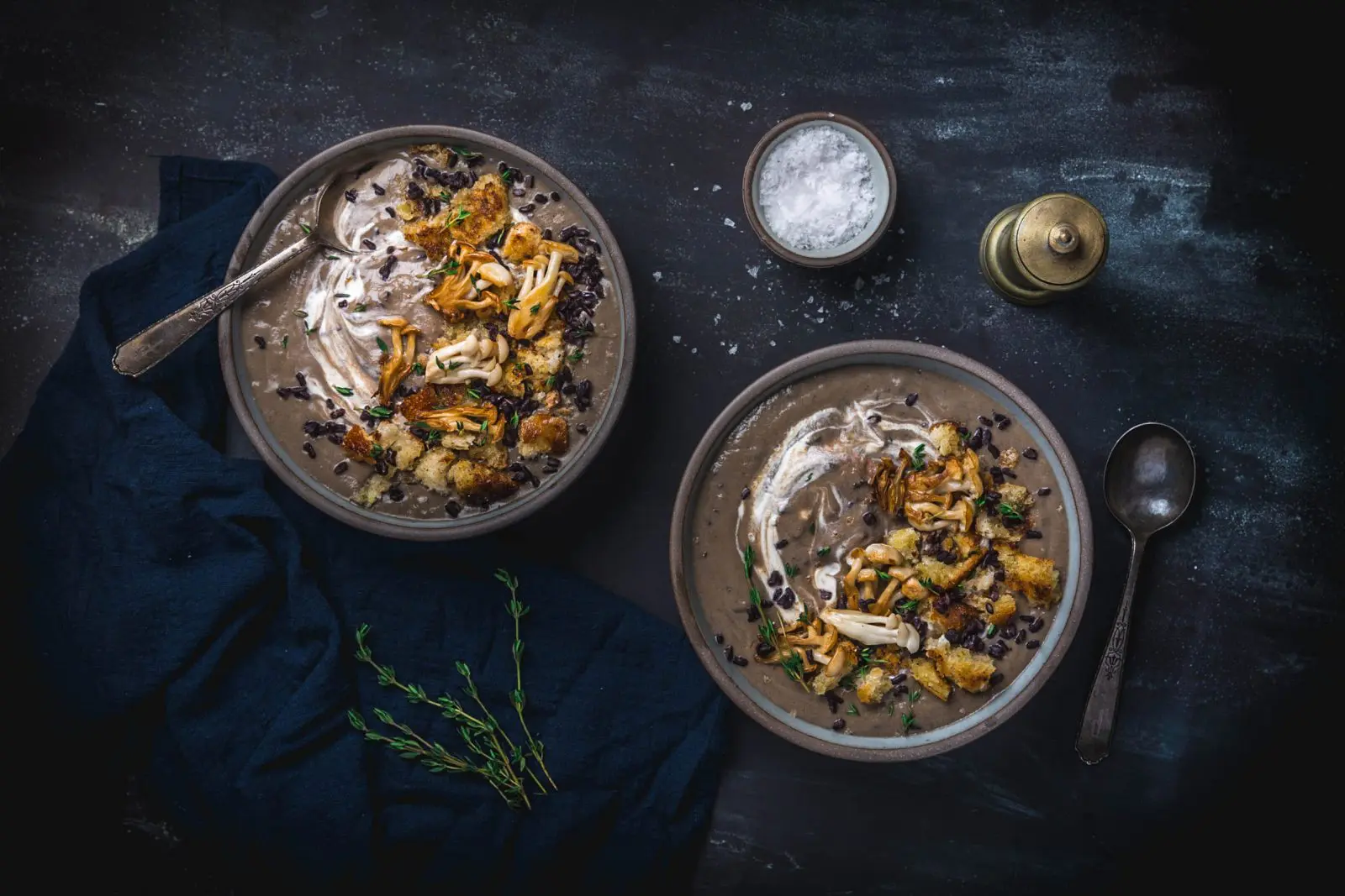 Mushroom Soup with Black Rice