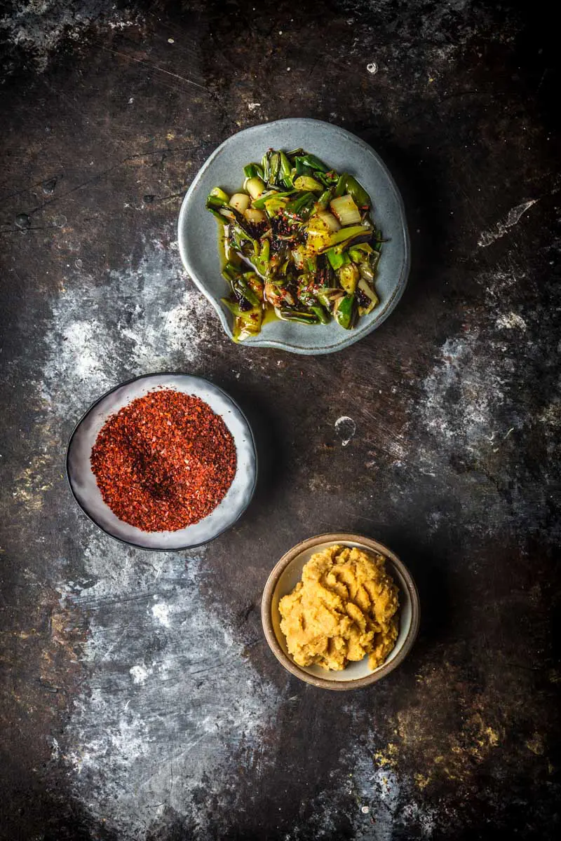  Miso Hummus with Charred Scallions