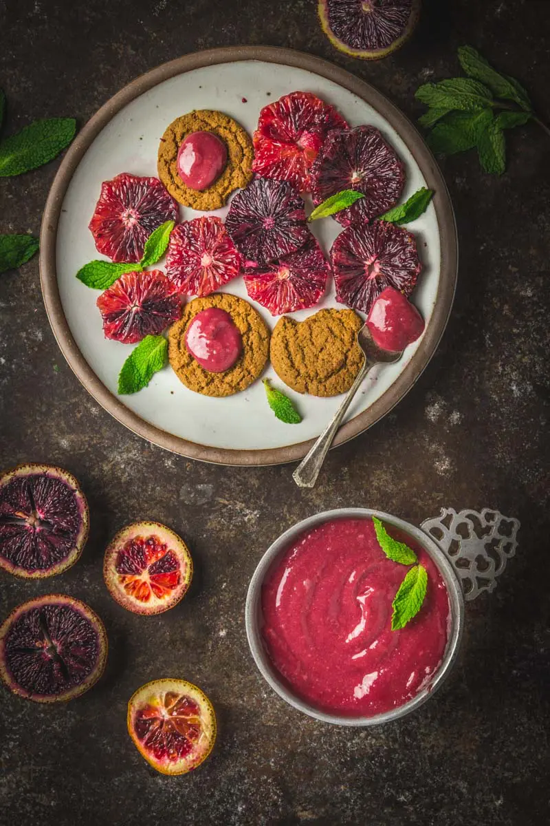 Blood Orange-Hibiscus Curd Tart