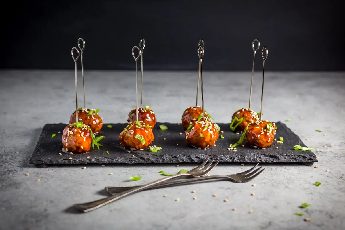 Cocktail Meatballs - Hoisin Glazed