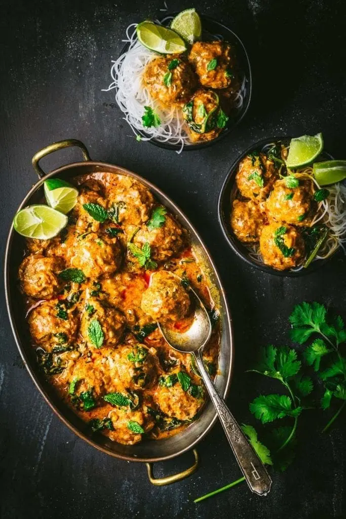 Red Curry Chicken Meatballs