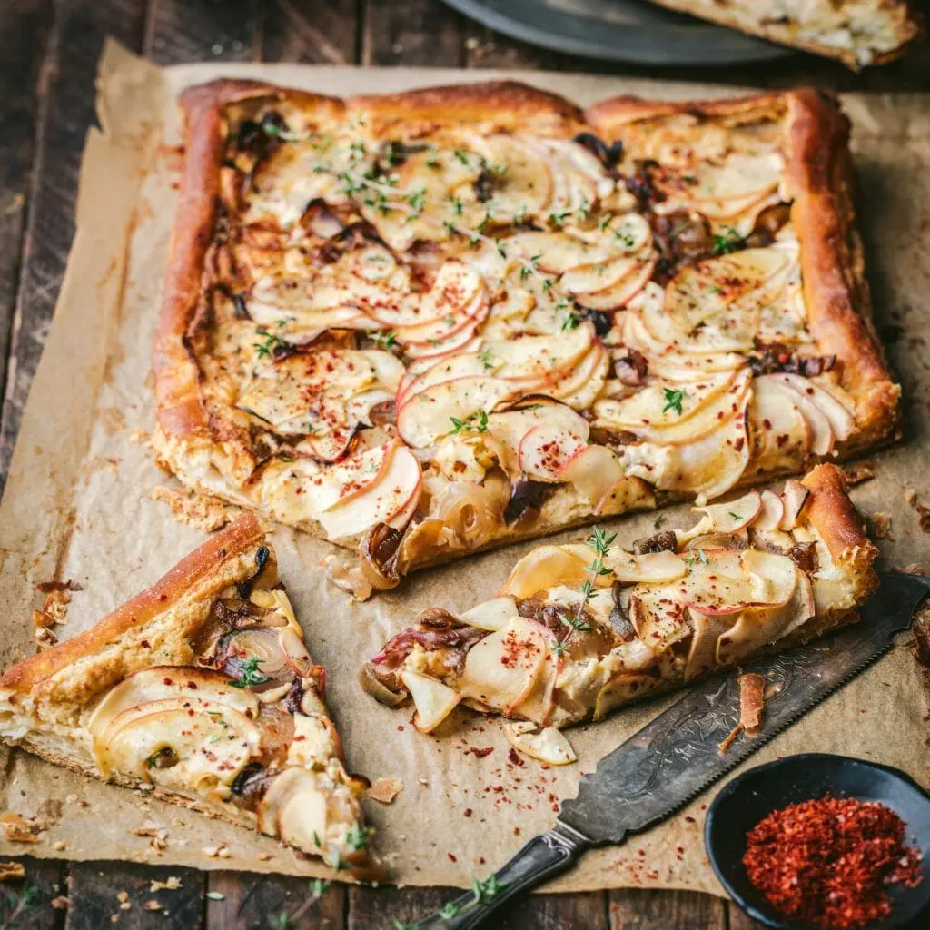 Apple, Shallot and Cheddar Tart