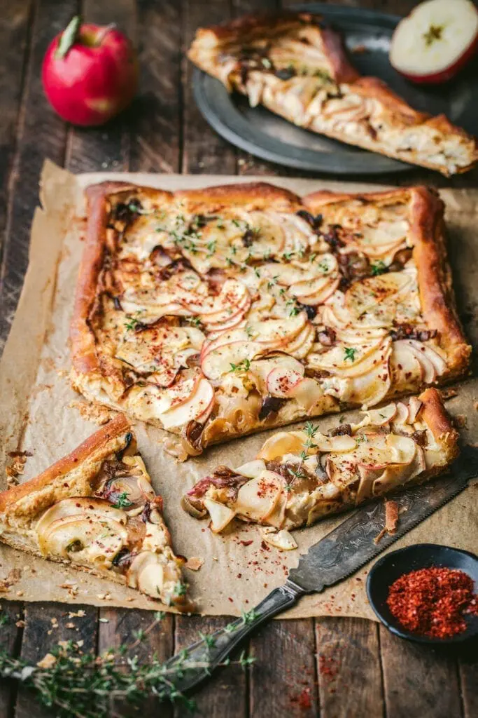 Apple, Shallot and Cheddar Tart