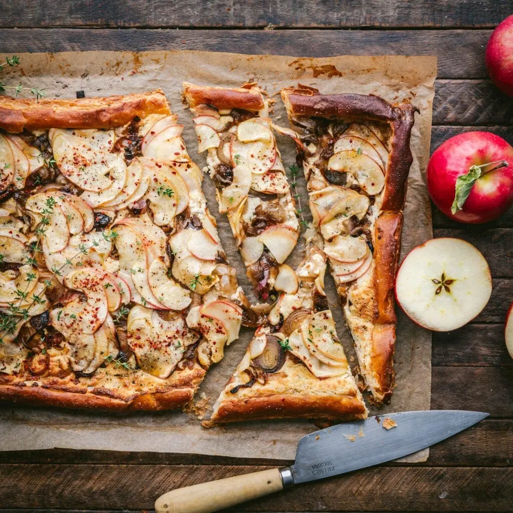 Apple, Shallot and Cheddar Tart