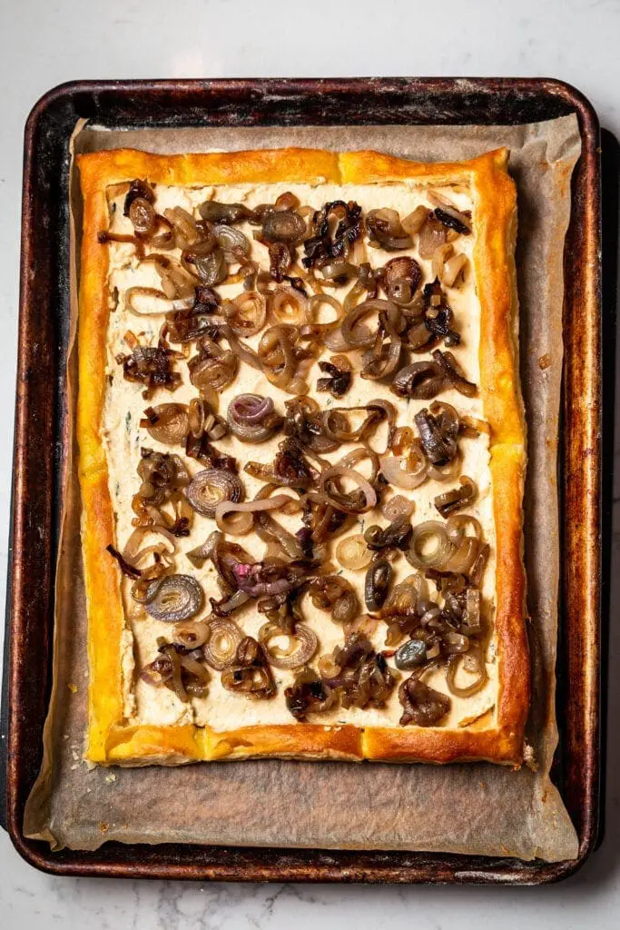 Apple, Shallot and Cheddar Tart