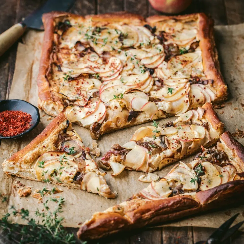 Apple, Shallot and Cheddar Tart