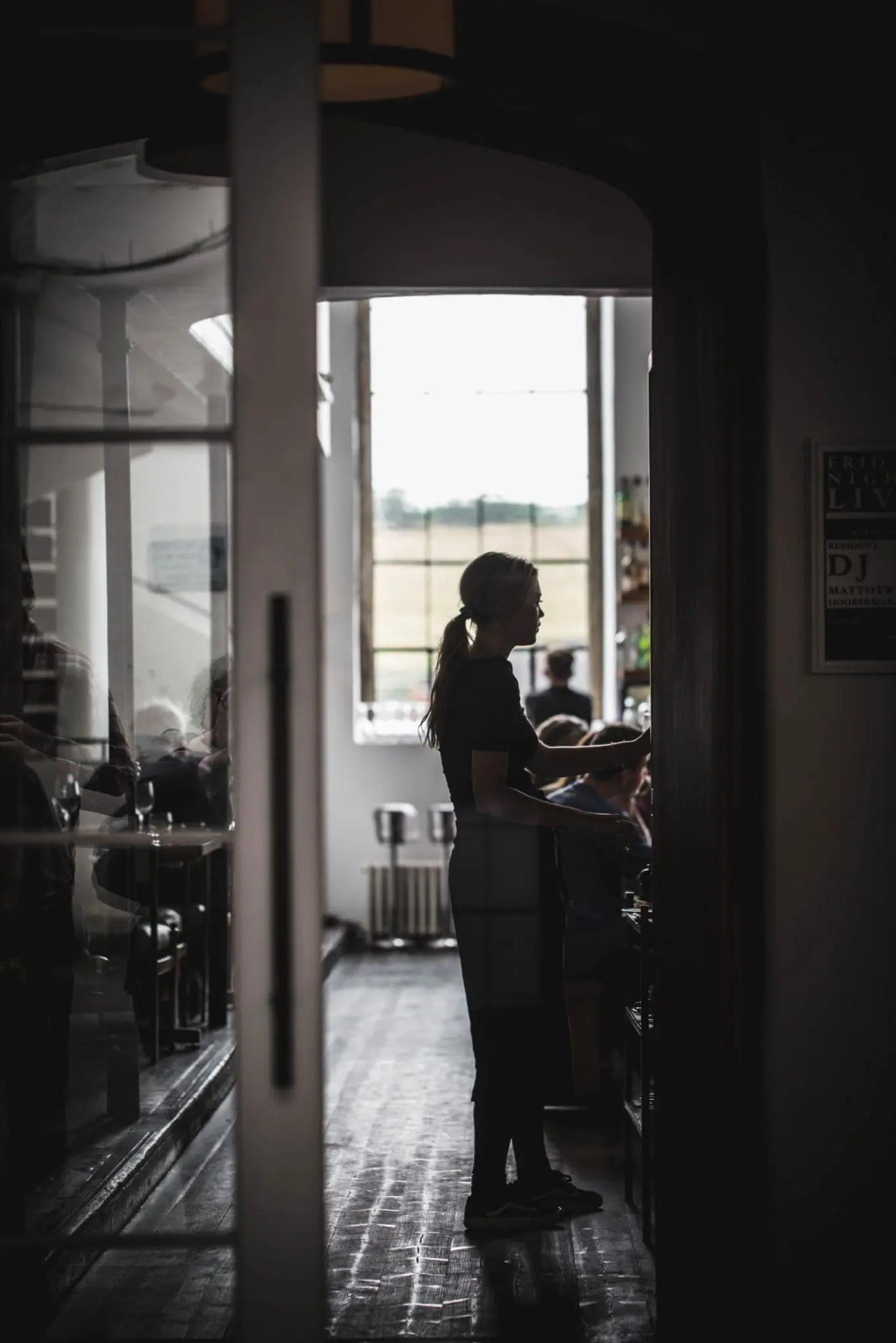 Server at restaurant in Exmoor