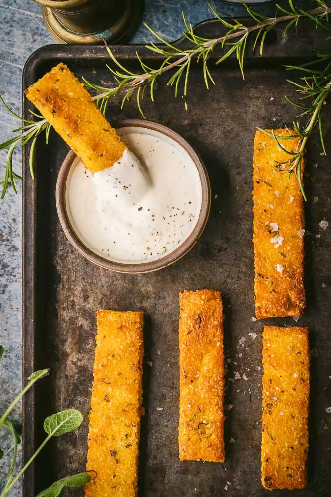 Polenta Fries with Lemon Dipping Sauce