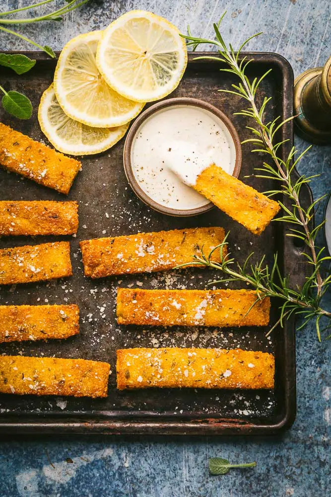 Polenta Fries with Lemon Dipping Sauce