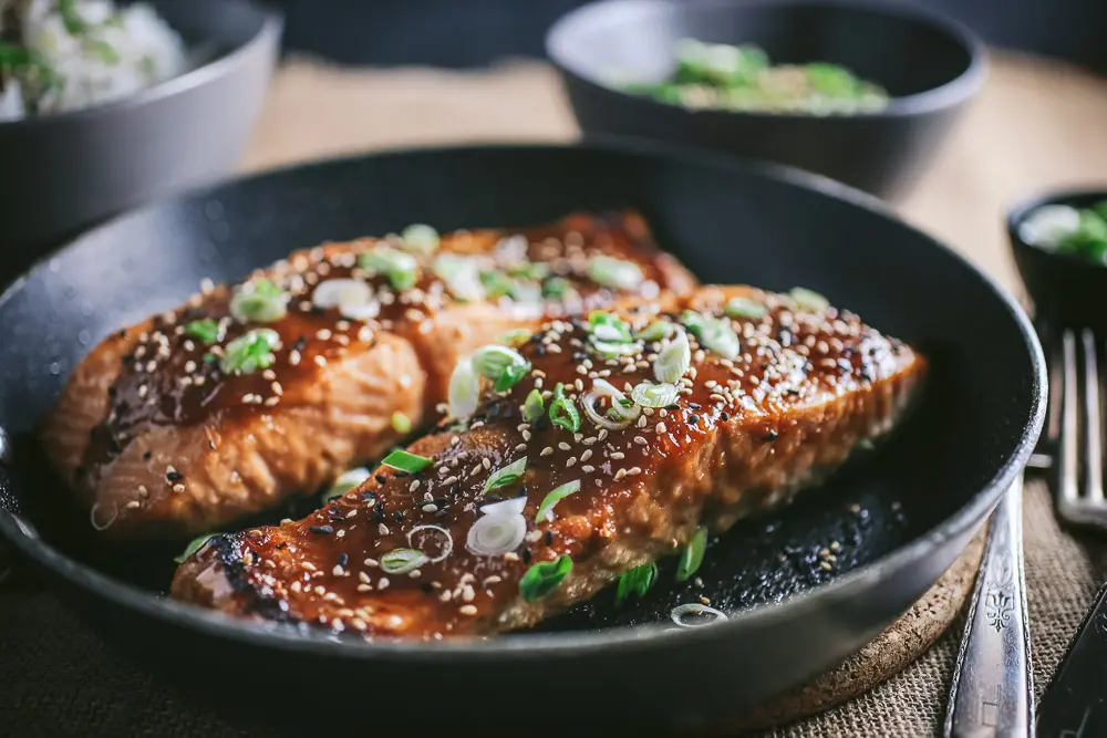 Miso Glazed Crispy-Skinned Salmon