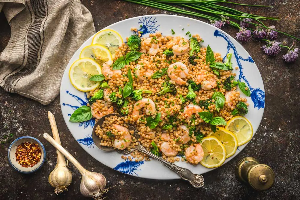 Shrimp with Couscous and Broccoli