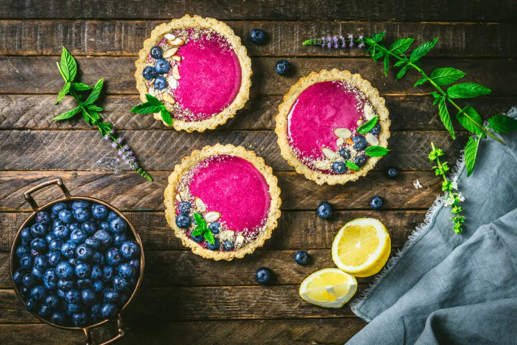 Blueberry Lemon Curd Tarts