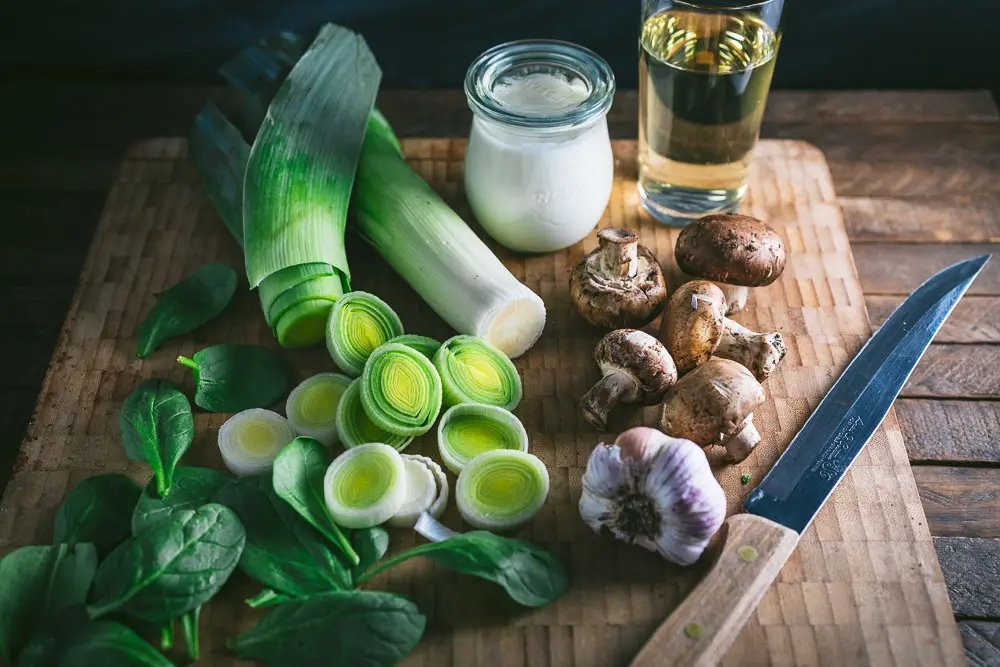 Chicken with Leeks and Spinach