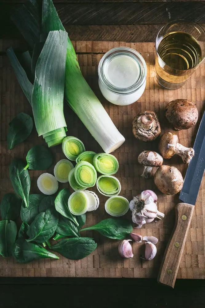 Chicken with Leeks and Spinach