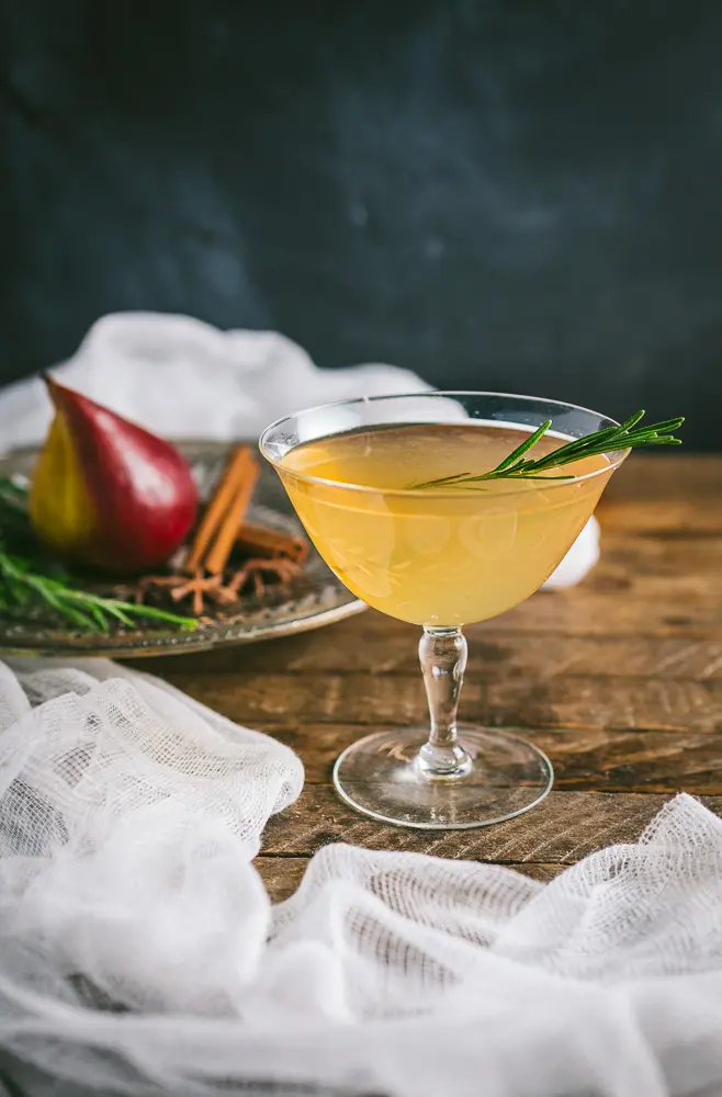 Spiced Pear Cocktail with Rosemary