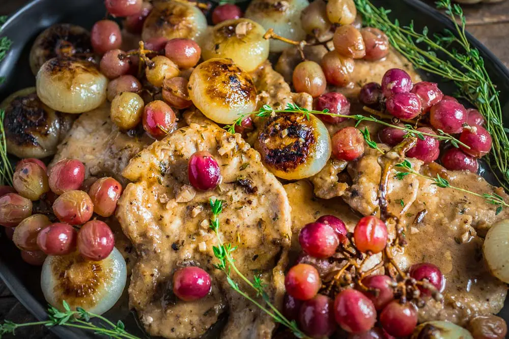 Pork Chops with Grapes