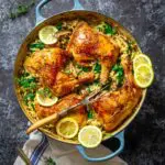 Chicken with Buttery Lemony Mushroom Orzo