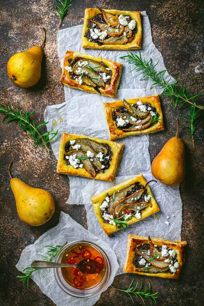 Red Onion and Pear Tarts