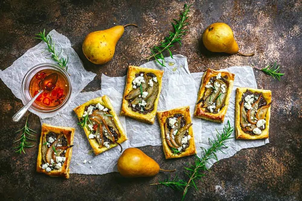 Red Onion and Pear Tarts